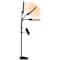 OttLite Black Dual Shade LED Floor Lamp with USB Charging Station